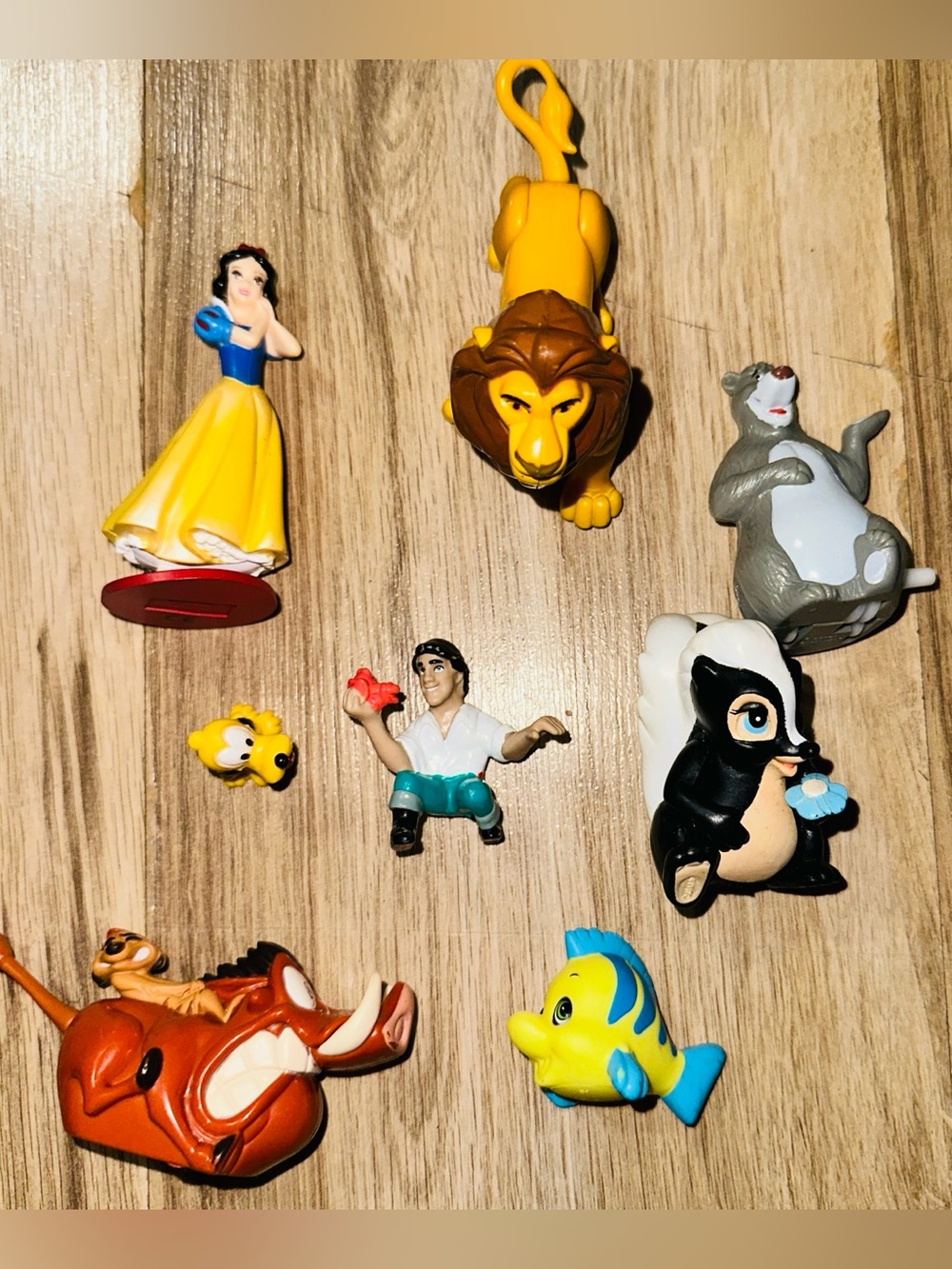 Disney Vintage Snow White Jungle Book Lion King Mini Figure Toy Bundle